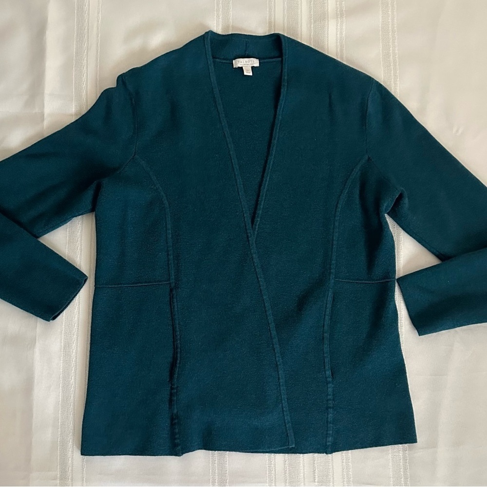 Talbots Teal Open-Front Cardigans - Picture 3 of 14